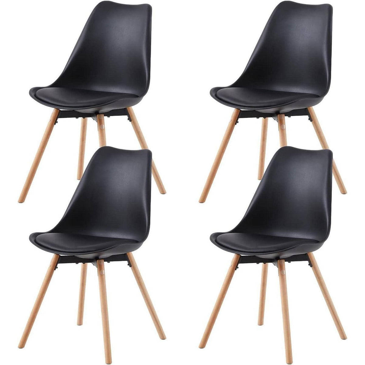 Esszimmergruppe weißem Tisch + 4 Schwarz Stühle