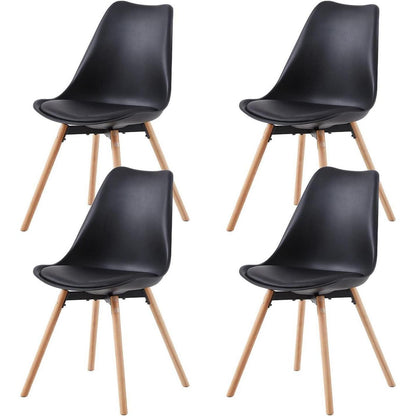 Esszimmergruppe weißem Tisch + 4 Schwarz Stühle