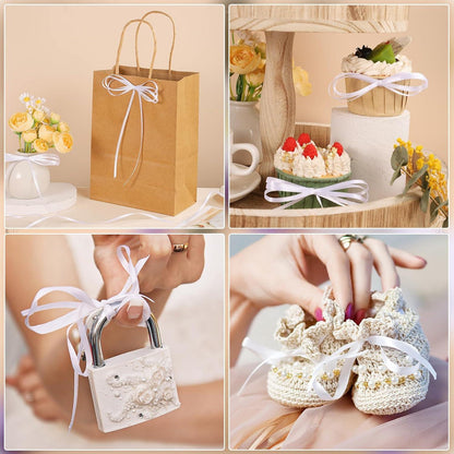 91m Satinband Weiß 3mm Deko Geschenkband Hochzeit Geburtstag