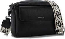 Kleine Damen Umhängetasche PU Leder Crossbody Tasche Schwarz