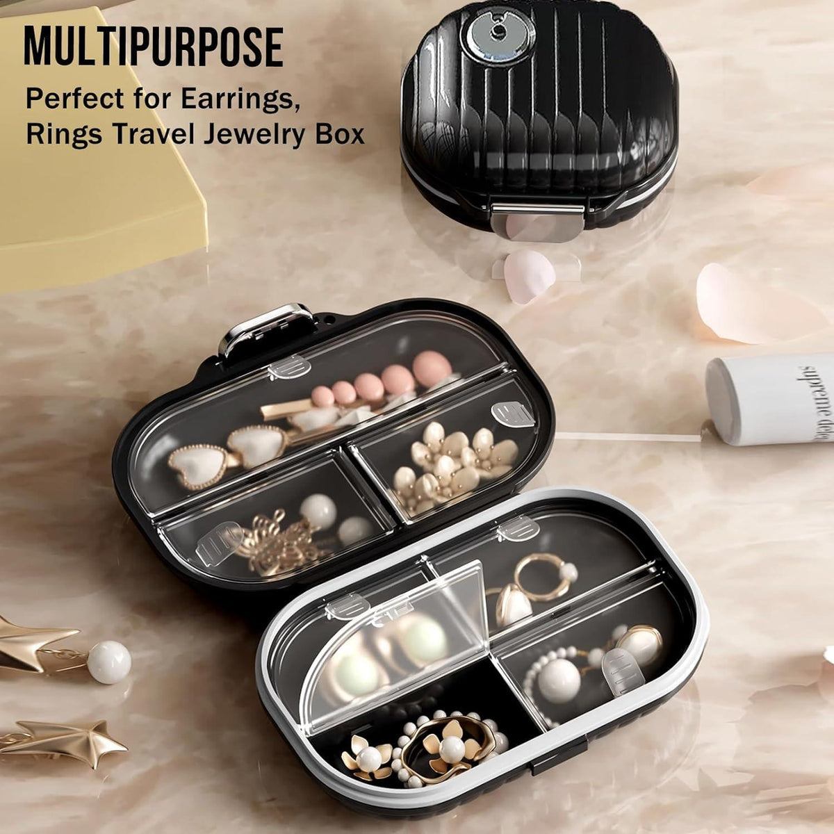 Pillendose für Unterwegs 2er Set Tablettenbox 7 Tage Reise Pillenbox