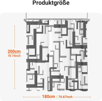 Duschvorhang 180x200cm Block Antischimmel wasserabweisend Polyester 12