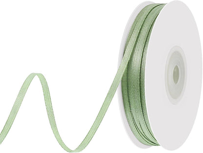 91m Satinband Grün Schleifenband 3mm Dekoband Salbeigrün für