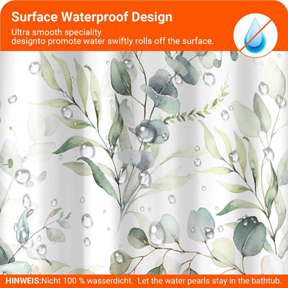 Duschvorhang Blattmuster 240x200cm wasserabweisend