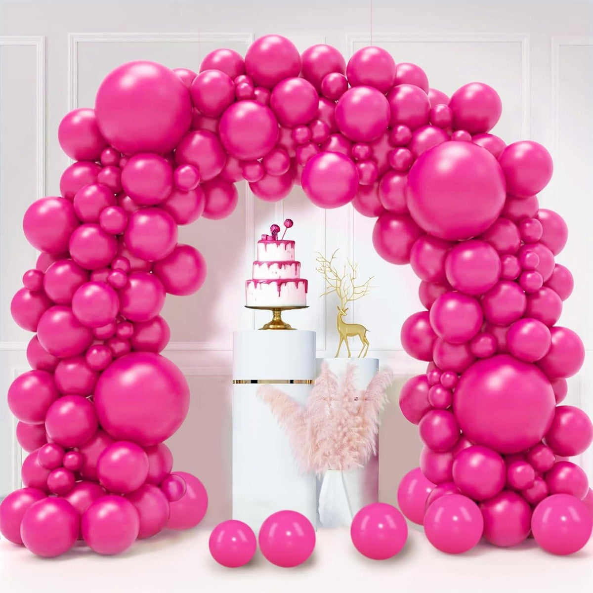 Luftballon Girlande 130 Stück Ballon Hot Rosa Fuchsia Rot Zoll Helium