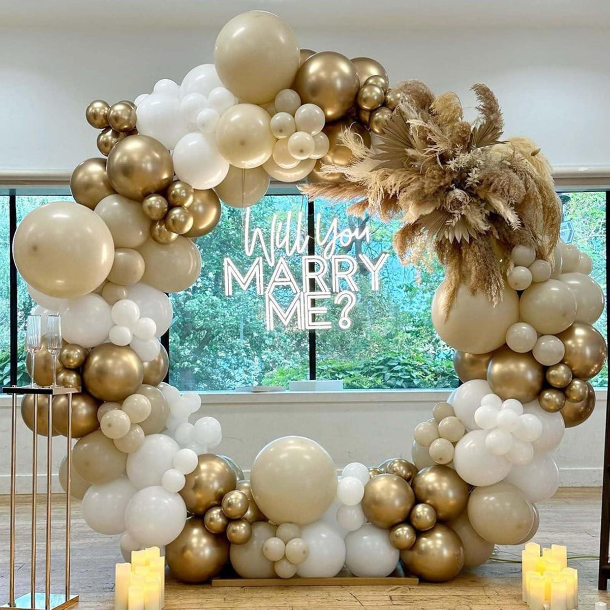 Luftballons Weiß Beige Girlande 130 Stück 18 12 10 5 Zoll Helium