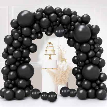 Schwarze Luftballon Girlande Set 130er Latex Helium Party Deko