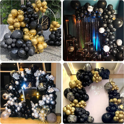 130 Schwarze Luftballons Set Geburtstag Hochzeit Party Deko