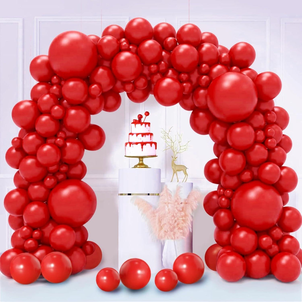 130-teiliges Luftballon Set Rot Valentinstag Hochzeit Party Deko