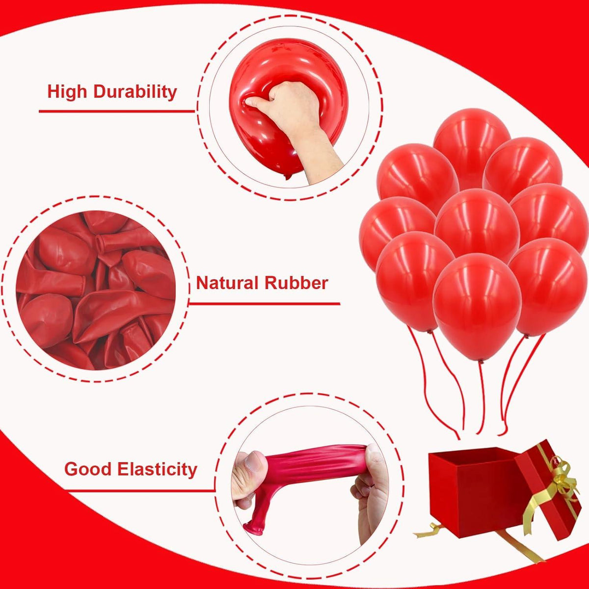 130-teiliges Luftballon Set Rot Valentinstag Hochzeit Party Deko