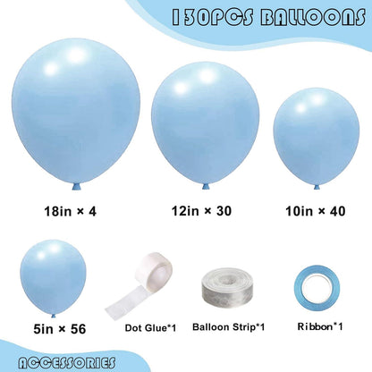 Luftballon Set Blau 130 Stück Ballon Girlande Geburtstag