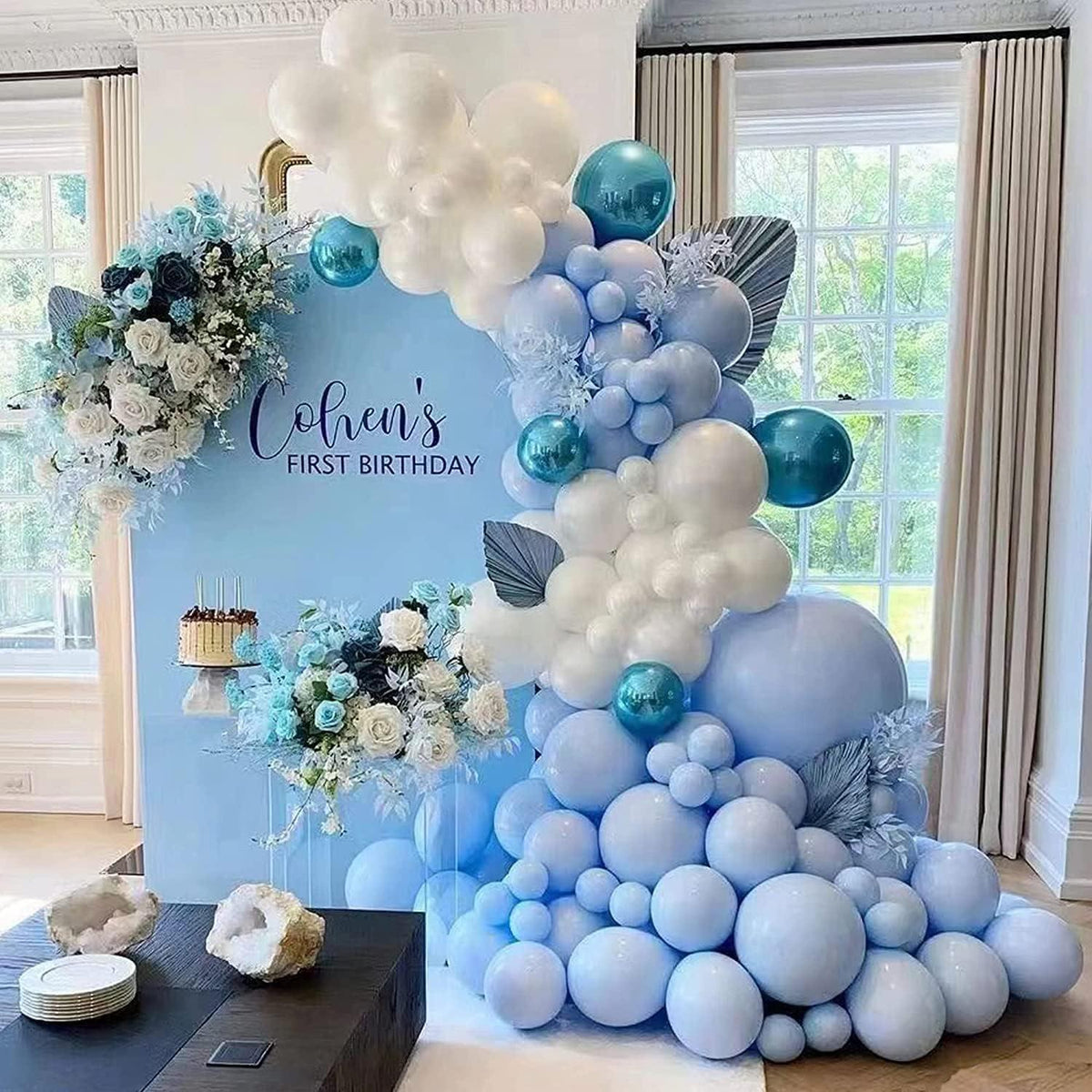 130 Blaue Luftballons Set Ballon Girlande Geburtstag Party Deko