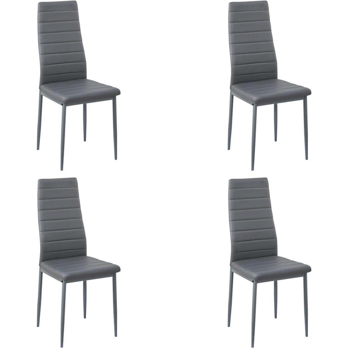 Esszimmergruppe Weißer Tisch + 4 Grau Stühle – Modern & Komfortabel