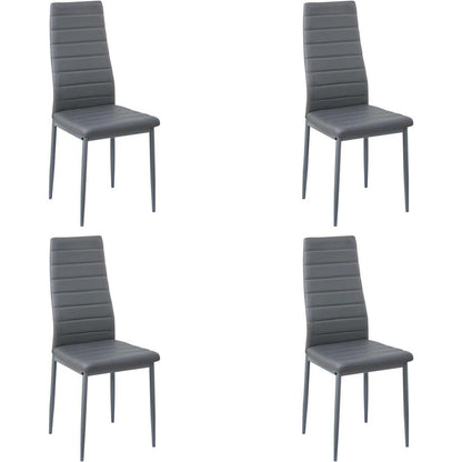 Esszimmergruppe Weißer Tisch + 4 Grau Stühle – Modern & Komfortabel