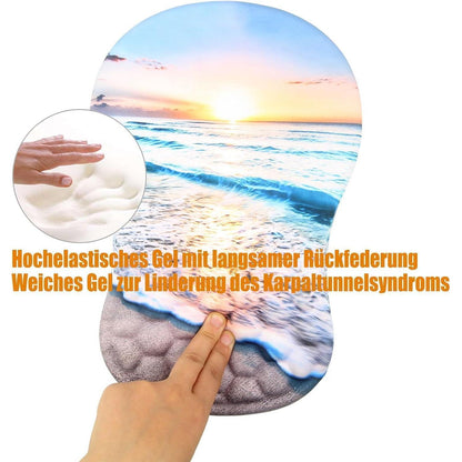 Ergonomisches Mauspad mit Handgelenkauflage, Meer & Strand