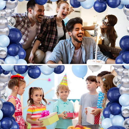 Luftballon Girlande Blau Silber Set, 120 Ballons Hochwertiges Party