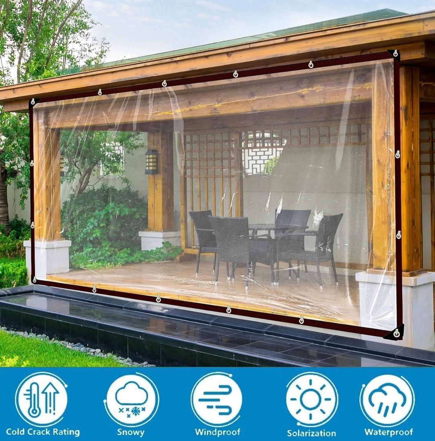 Abdeckplane Wasserdicht Transparente Plane öSen Garten 3x4m