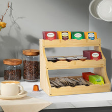 Teebeutelorganizer Bambus Teebox Holz 12 Fächer extra
