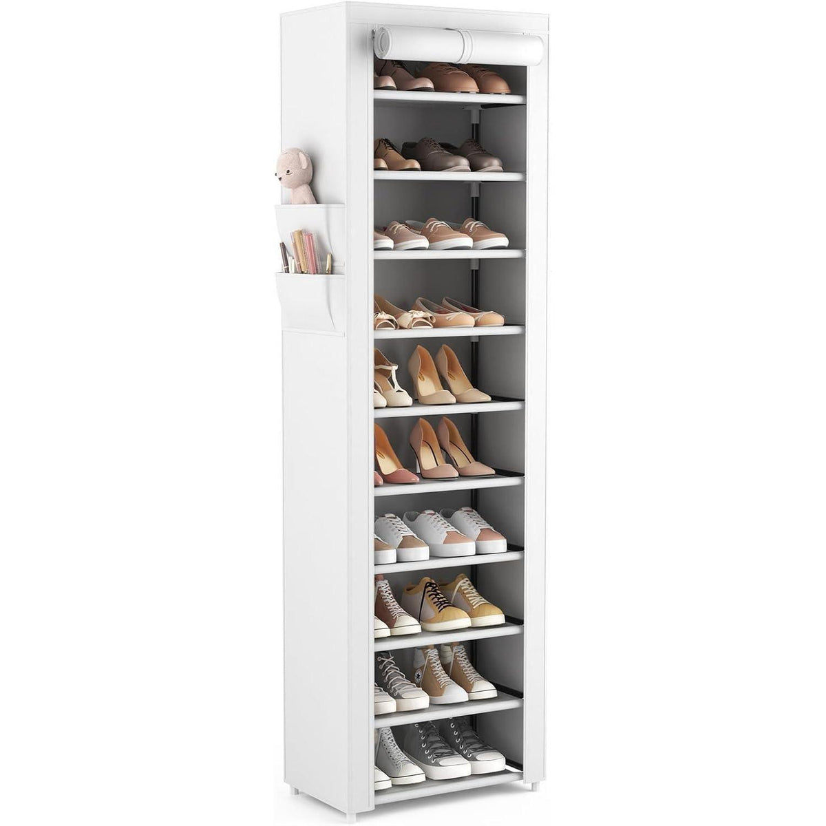 Schuhregal 11 Ebenen – Schmaler Schuhschrank für 20 Paar Schuhe