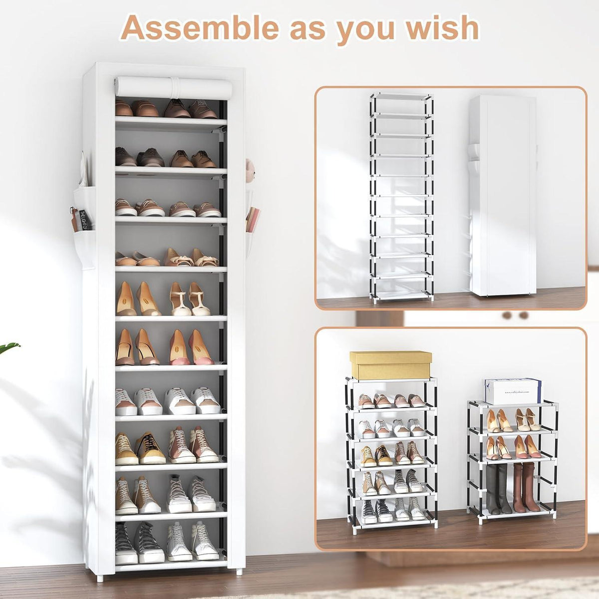 Schuhregal 11 Ebenen – Schmaler Schuhschrank für 20 Paar Schuhe
