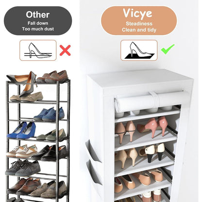 Schuhregal 11 Ebenen – Schmaler Schuhschrank für 20 Paar Schuhe