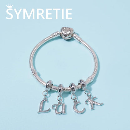 925 Sterling Silber Initial Charm Anhänger für Armbänder und Halsketten