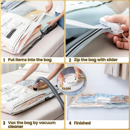 Vakuumbeutel Extra Groß 100x70 cm – 8er Set zum Platzsparen