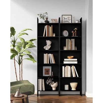 Bücherregal 6 Fächern Schwarz – Standregal für Wohnzimmer & Büro