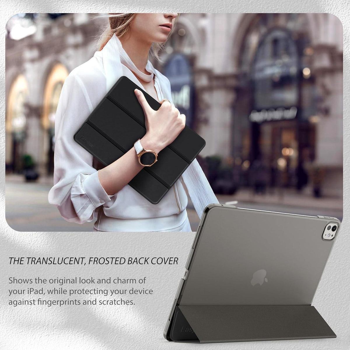 EasyAcc iPad Pro 13 M4 Hülle 2024 Schwarz transluzent dünn