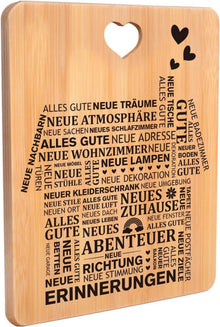 Bambus Schneidebrett Einzugsgeschenk Haus 28x21.5cm