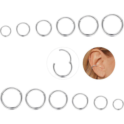 Edelstahl Nasenpiercing Ringe 12er Set 16G Hypoallergen für Damen Herren