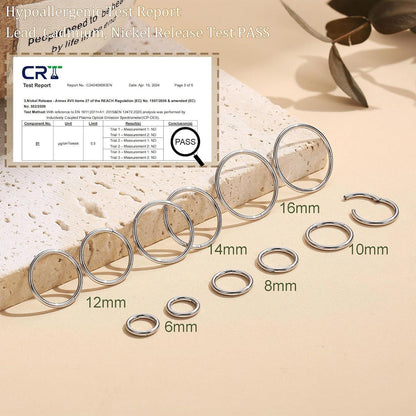 Edelstahl Nasenpiercing Ringe 12er Set 16G Hypoallergen für Damen Herren