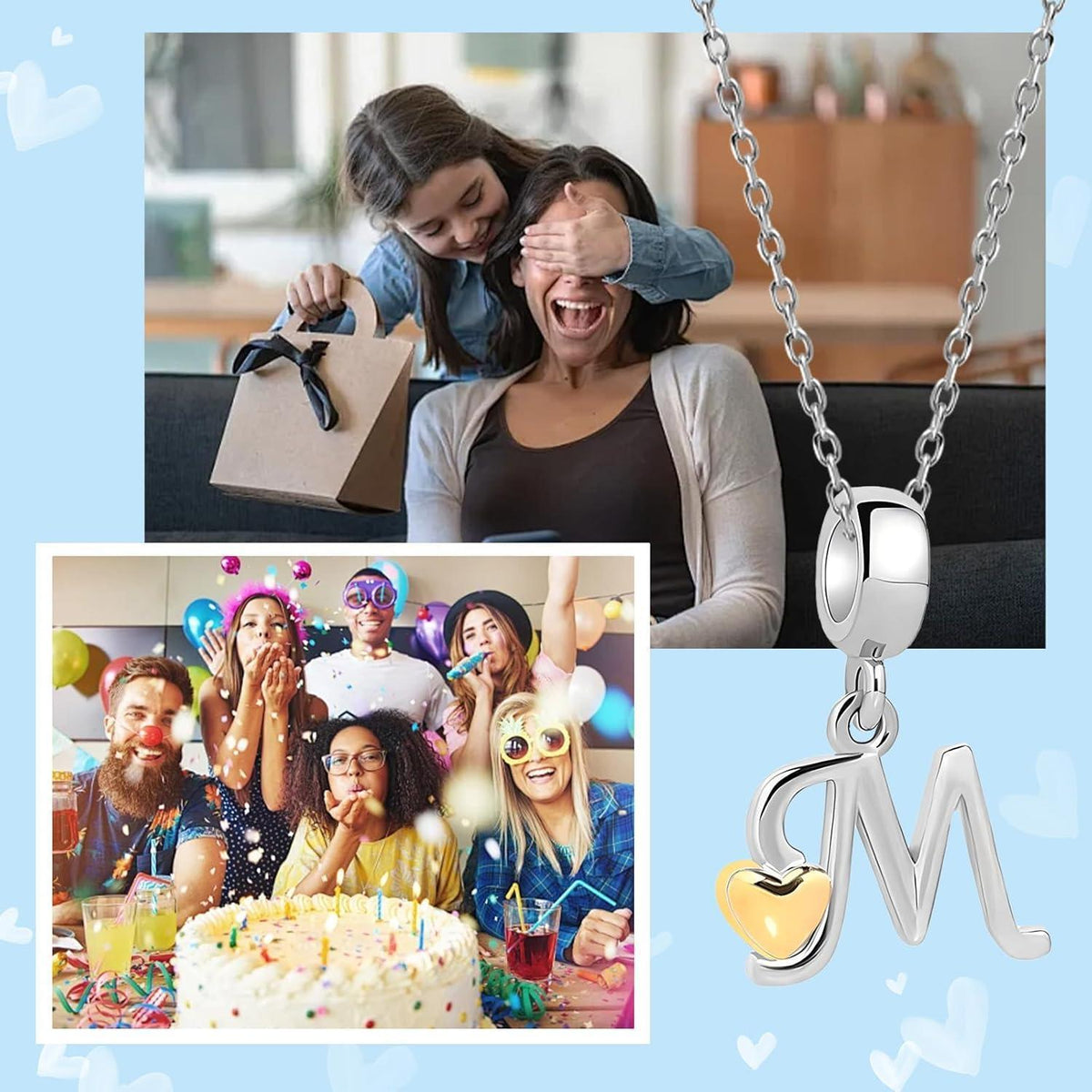Buchstaben Charm Anhänger mit Gelbem Herz für Europäische Armbänder