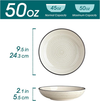 vancasso Bonbon Suppenteller Set 6-teilig Steingut 1500ml