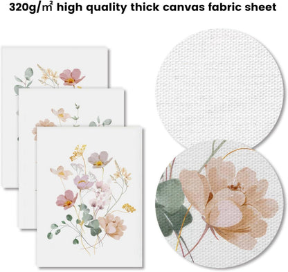 Aquarell Blumen Leinwand Bilder Set Wohnzimmer Schlafzimmer Deko