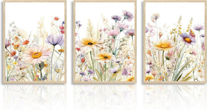 Wandbilder Wildblumen Aquarell 30x40cm Set ohne Rahmen