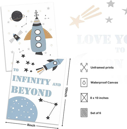 Wandbilder Inspirational Quotes für Jungen Kinderzimmer 20x25 cm 6er