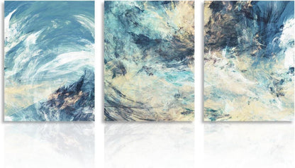 Abstrakte Ozean Himmel Leinwanddrucke Poster Set 30X40 cm 3er-Pack