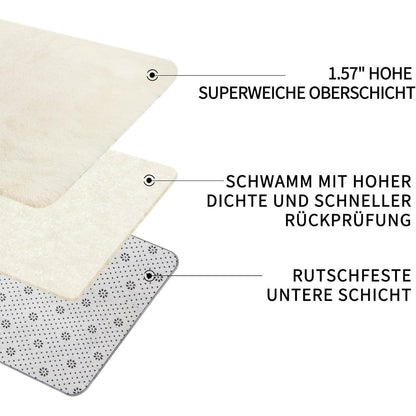 Hochflor Teppich Creme 160x230 – Flauschiger Wohnzimmerteppich