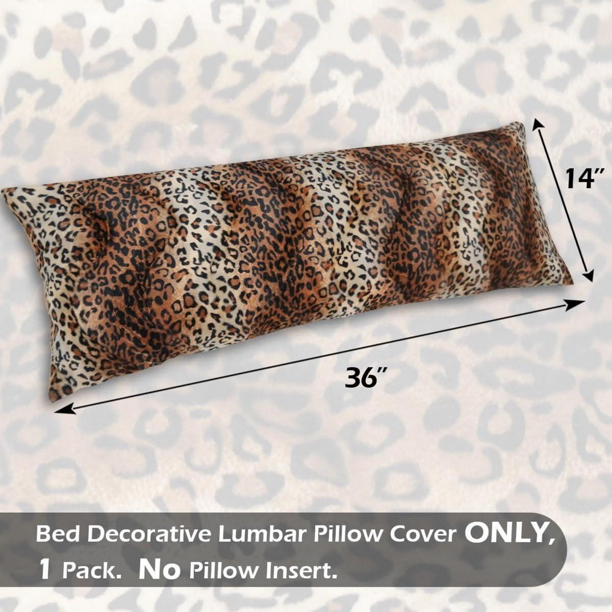 Langer Kissenbezug Leopard Gepard, 91x36 cm, Boho Deko
