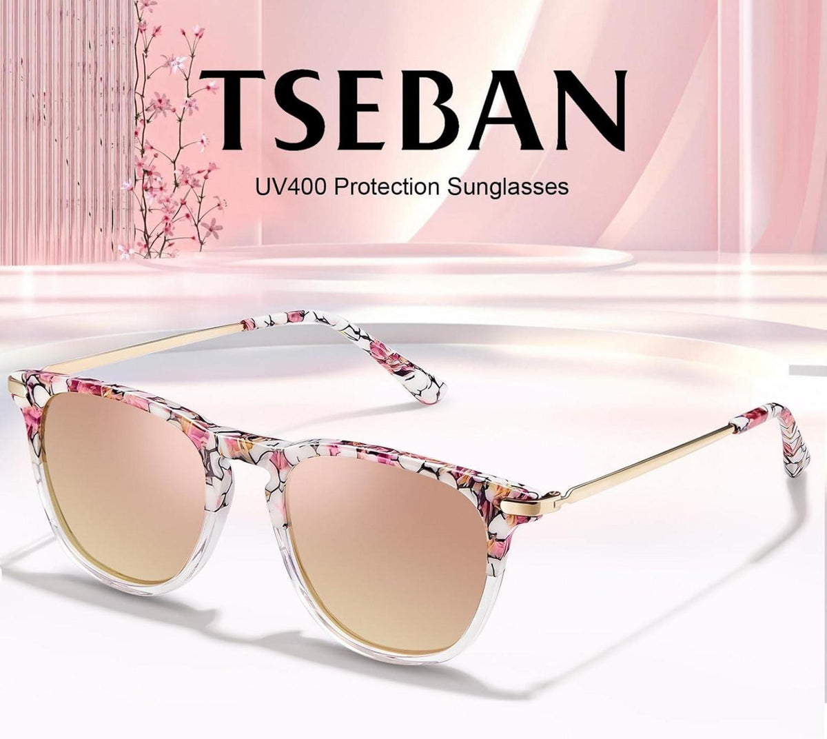 Damen Sonnenbrille Vintage Polarisiert UV 400 Schutz Acetat