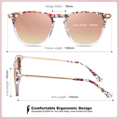 Vintage Polarisierte Damen Sonnenbrille Blaulichtfilter Acetat-Rahmen