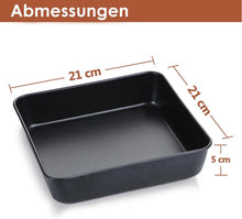 Herogo Quadratische Edelstahl Auflaufform 2er-Set 21x21x5 cm