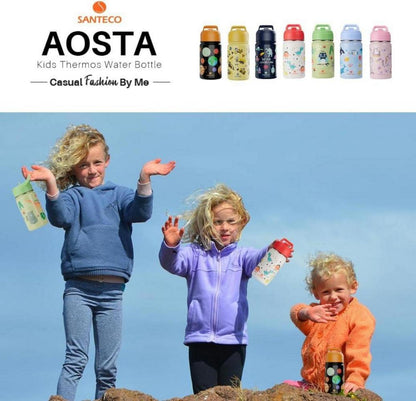 Kinder Trinkflasche Edelstahl 500ml Strohhalm Auslaufsicher BPA-frei Owl 500 ml
