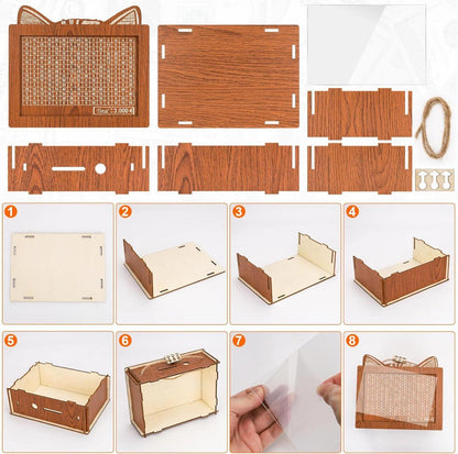Spardose Holz Sparbox mit Zahlen Sparziel und Acrylplatte