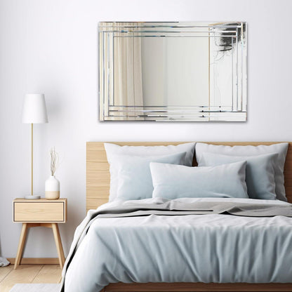 Rahmenloser Wandspiegel 90x60cm – Rechteckiger Deko Spiegel für Wohnzimmer