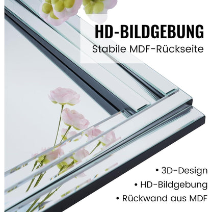 Rahmenloser Wandspiegel 90x60cm – Rechteckiger Deko Spiegel für Wohnzimmer