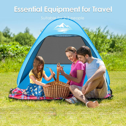 Pop-Up Strandmuschel UV-Schutz 50+ Strandzelt Automatisch Tragbar für 2-3