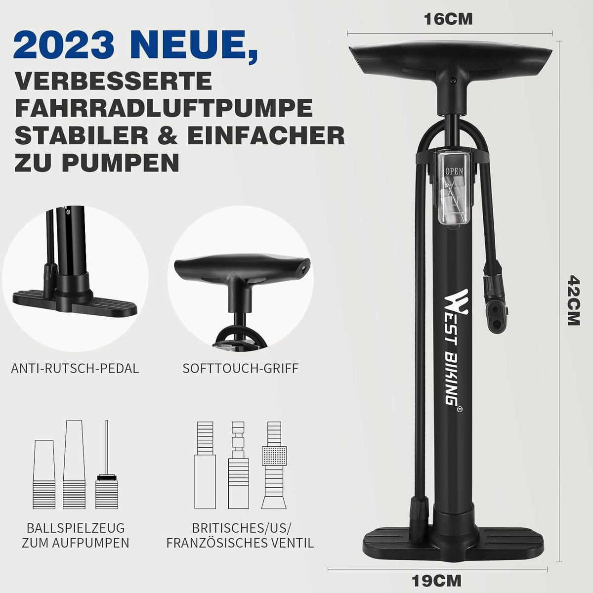 Fahrrad Luftpumpe 160psi Hochleistungs Bicycle Pump Rennrad