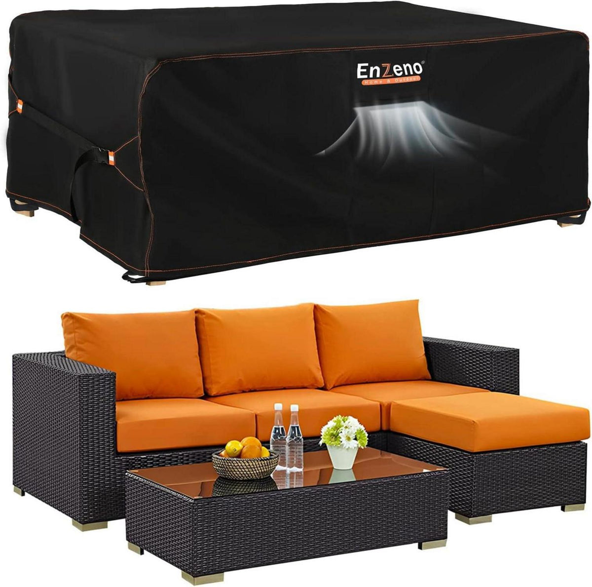 Gartenmöbelabdeckung wasserdicht Oxford 420D rechteckig 220x100x74cm